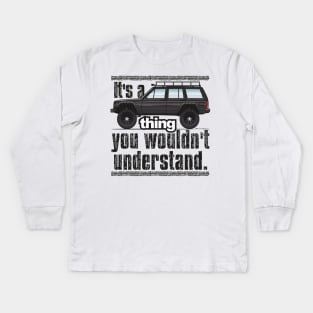 Black XJ Kids Long Sleeve T-Shirt